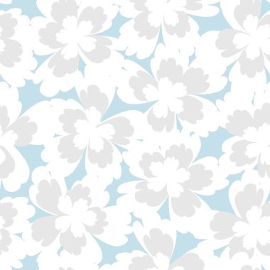 Gökyüzü Mavi Çiçek fırça darbeleri moda baskıları, grafikler, arka planlar ve el sanatları için pürüzsüz desen arkaplanı