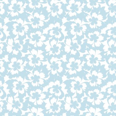 Gökyüzü Mavi Çiçek fırça darbeleri moda baskıları, grafikler, arka planlar ve el sanatları için pürüzsüz desen arkaplanı