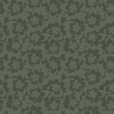 Yeşil çiçekli fırça darbeleri moda baskıları, grafikler, arka planlar ve el sanatları için pürüzsüz desenli arka plan