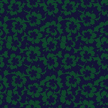 Yeşil çiçekli fırça darbeleri moda baskıları, grafikler, arka planlar ve el sanatları için pürüzsüz desenli arka plan