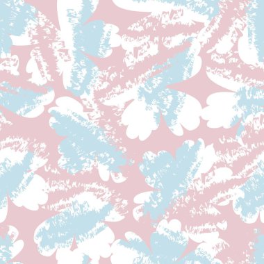 Pembe çiçekli fırça darbeleri moda baskıları, grafikler, arka planlar ve el sanatları için pürüzsüz desenli arka plan