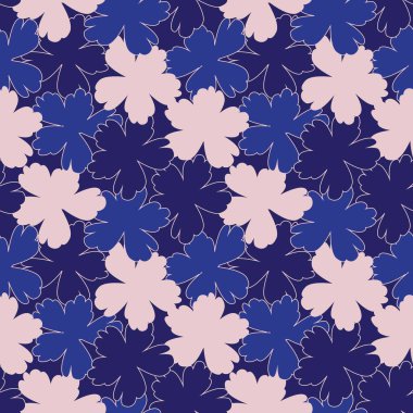 Pembe ve Donanma çiçek fırçası darbeleri moda baskıları, grafikler, arka planlar ve el sanatları için kusursuz desenli arka plan