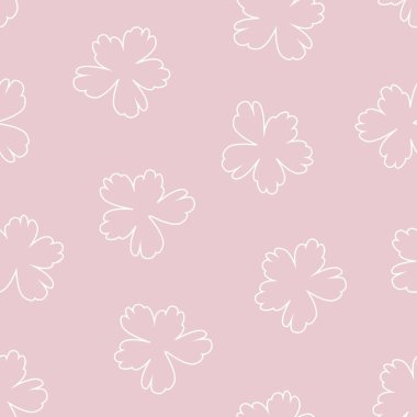 Pembe çiçekli fırça darbeleri moda baskıları, grafikler, arka planlar ve el sanatları için pürüzsüz desenli arka plan