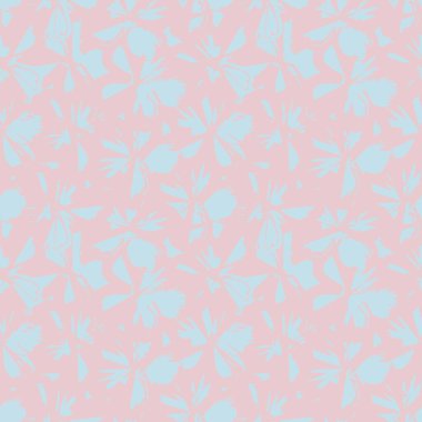 Pembe çiçekli fırça darbeleri moda baskıları, grafikler, arka planlar ve el sanatları için pürüzsüz desenli arka plan