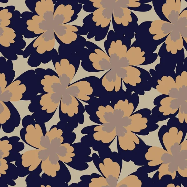 Brown Floral Pinselstriche Nahtlose Muster Hintergrund Für Modedrucke Grafiken Hintergründe — Stockvektor