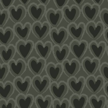 Yeşil Kalp biçimli fırça darbesi moda tekstil ve grafikleri için kusursuz bir arka plan