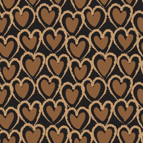 Moda tekstili ve grafikleri için Kahverengi Kalp biçimli fırça darbesi kusursuz arkaplan