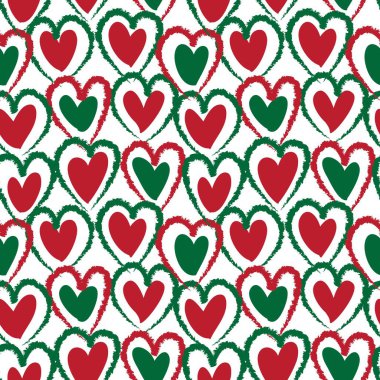 Noel Kalbi şekilli fırça darbesi moda tekstil ve grafikleri için kusursuz bir arka plan