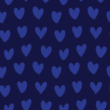 Mavi Kalp biçimli fırça darbesi moda tekstil ve grafikleri için kusursuz bir arka plan