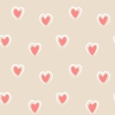 Moda tekstili ve grafikleri için Pembe Kalp şeklinde fırça darbesi kusursuz bir arka plan