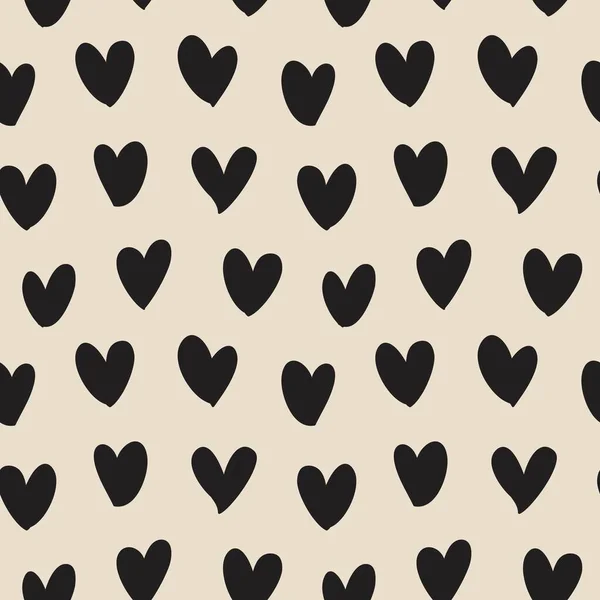 Braune Herzförmige Pinselstrich Nahtlose Muster Hintergrund Für Modetextilien Grafiken — Stockvektor