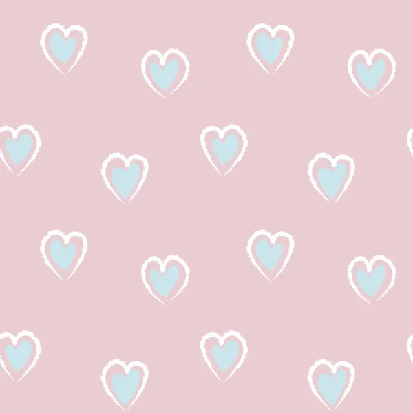 Rosa Herzförmige Pinselstrich Nahtlose Muster Hintergrund Für Modetextilien Grafiken — Stockvektor