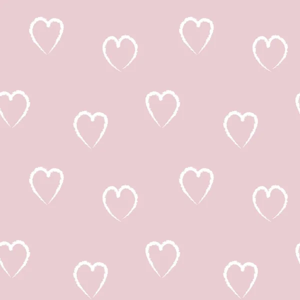 Pink Heart Vormige Borstel Slag Naadloze Patroon Achtergrond Voor Mode — Stockvector