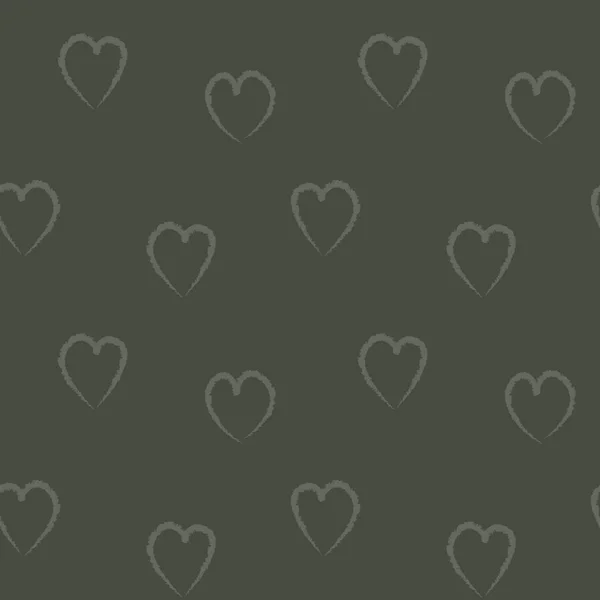 Πράσινο Καρδιά Σχήμα Πινέλο Εγκεφαλικό Επεισόδιο Απρόσκοπτη Μοτίβο Φόντο Για — Διανυσματικό Αρχείο