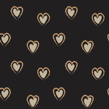 Moda tekstili ve grafikleri için Kahverengi Kalp biçimli fırça darbesi kusursuz arkaplan