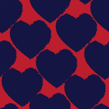 Kırmızı Donanma Kalbi biçimli fırça darbeleri moda tekstil ve grafikleri için kusursuz bir arka plan