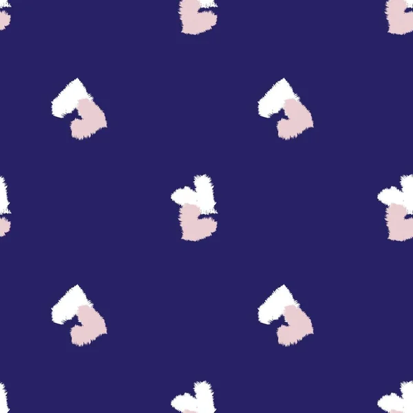 粉色海军心形笔触无缝图案背景为时尚纺织品 — 图库矢量图片