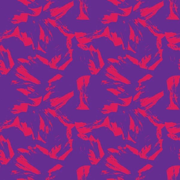 Purple Heart Shaped Brush Stroke Seamless Pattern Background Fashion Textiles — Stock Vector