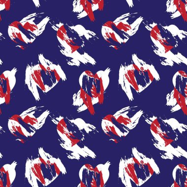 Kırmızı Donanma Kalbi biçimli fırça darbeleri moda tekstil ve grafikleri için kusursuz bir arka plan