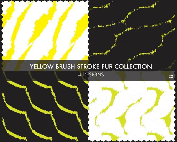 Colección Pieles Yellow Brush Stroke Incluye Muestras Diseño Para Estampados — Vector de stock