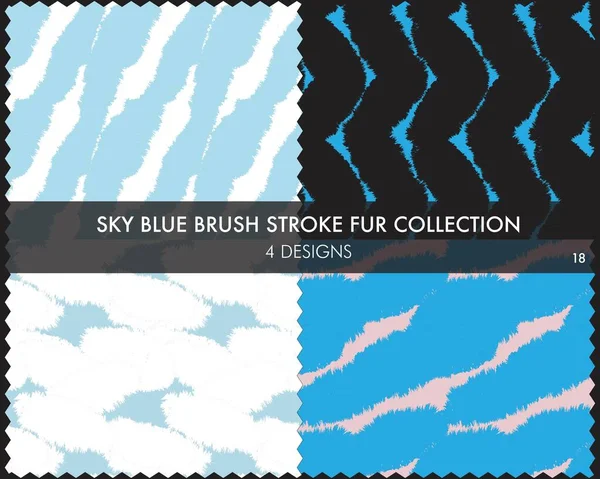 Colección Pieles Sky Blue Brush Stroke Incluye Muestras Diseño Para — Vector de stock