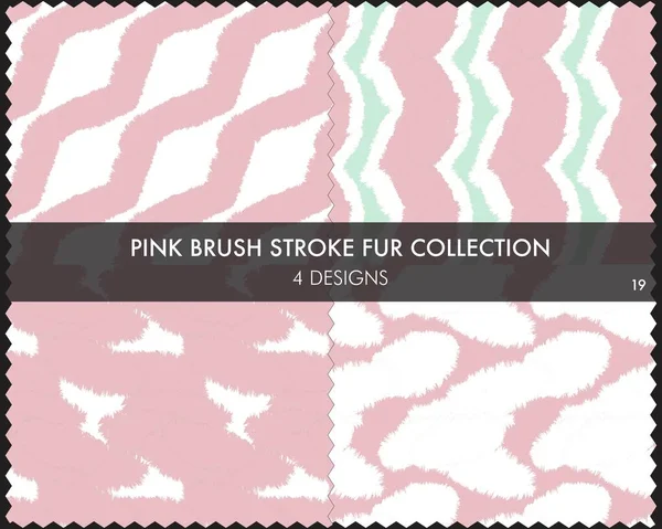 Pink Brush Stroke Fur Collection Includes Design Swatches Fashion Prints — Stock Vector