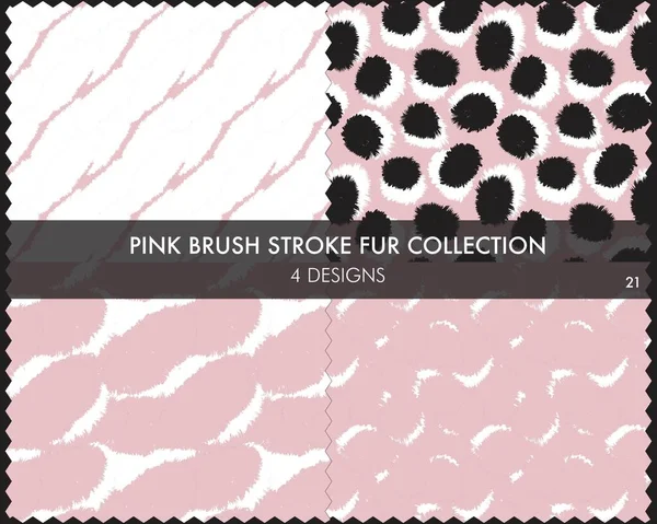 Pink Brush Stroke Fur Collection Includes Design Swatches Fashion Prints — Stock Vector