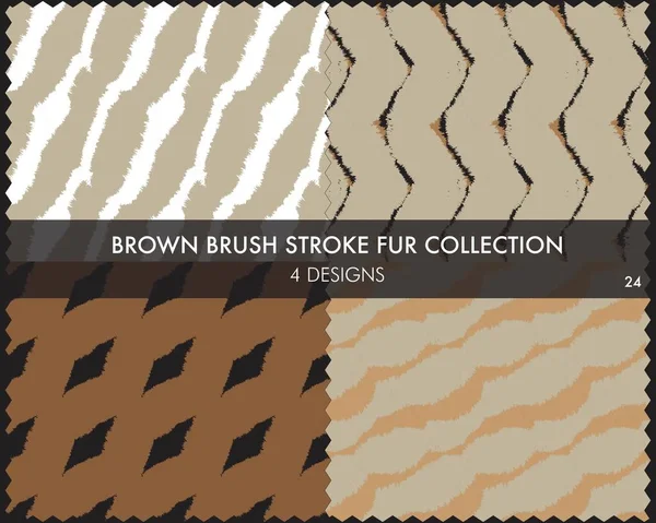 Colección Pieles Brown Brush Stroke Incluye Muestras Diseño Para Estampados — Vector de stock
