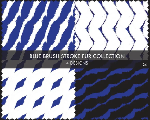 Colección Pieles Blue Brush Stroke Incluye Muestras Diseño Para Estampados — Vector de stock