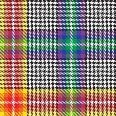 Gökkuşağı Ekoseli, kareli, ekose desenli moda tekstil ve grafikleri için uygun