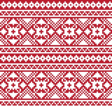 Moda tekstil, örgü ve grafikleri için kırmızı Noel panayırı desenli arka plan