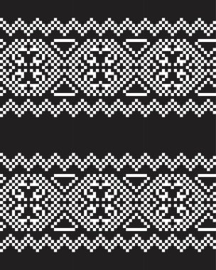 Moda tekstil, örgü ve grafikleri için Siyah ve Beyaz Noel adası şablonu
