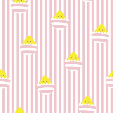 Bilgisayar grafikleri, moda tekstili vs. için Pembe Paskalya Yumurtasız Deseni.