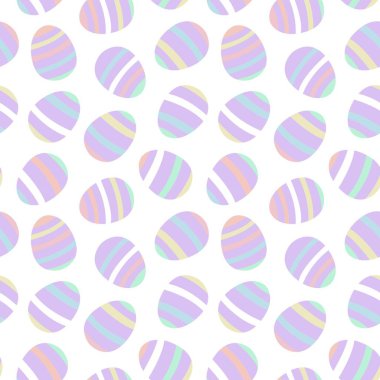 Gökkuşağı Pastel Paskalya Yumurtası Bilgisayar grafikleri, moda tekstili vb. için kusursuz desen.
