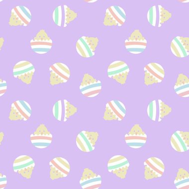 Gökkuşağı Pastel Paskalya Yumurtası Bilgisayar grafikleri, moda tekstili vb. için kusursuz desen.