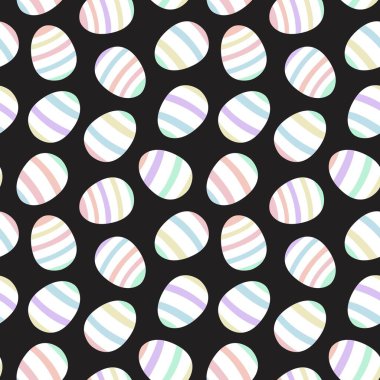 Gökkuşağı Pastel Paskalya Yumurtası Bilgisayar grafikleri, moda tekstili vb. için kusursuz desen.