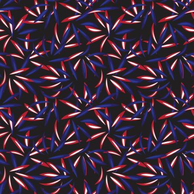 Moda baskıları, grafikler, arka planlar ve el sanatları için uygun kırmızı tropikal bitkisel bitki desenli arkaplan