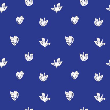 Moda baskıları, grafikler, arka planlar ve el sanatları için uygun mavi tropikal bitkisel bitki desenli arkaplan