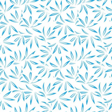 Moda baskıları, grafikler, arka planlar ve el sanatları için uygun mavi tropikal bitkisel bitki desenli arkaplan