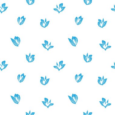 Moda baskıları, grafikler, arka planlar ve el sanatları için uygun mavi tropikal bitkisel bitki desenli arkaplan