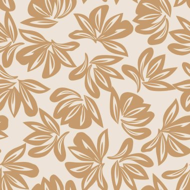 Kahverengi Taupe bitkisel bitki örtüsü desensiz arka plan moda baskıları, grafikler, arka planlar ve el sanatları için uygun