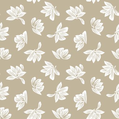 Kahverengi Taupe bitkisel bitki örtüsü desensiz arka plan moda baskıları, grafikler, arka planlar ve el sanatları için uygun