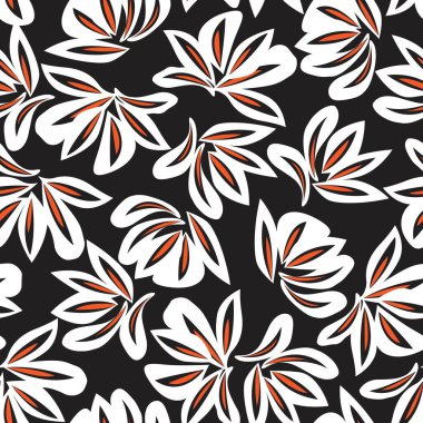 Portakallı bitkisel bitki desenli arka plan moda baskıları, grafikler, arka planlar ve el sanatları için uygun