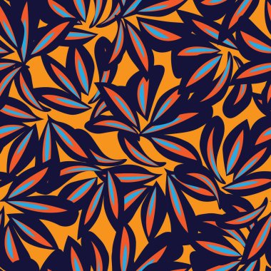 Portakallı bitkisel bitki desenli arka plan moda baskıları, grafikler, arka planlar ve el sanatları için uygun