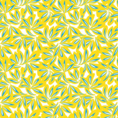 Sarı bitkisel bitki desenli arka plan moda baskıları, grafikler, arka planlar ve el sanatları için uygun