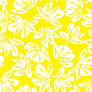 Sarı bitkisel bitki desenli arka plan moda baskıları, grafikler, arka planlar ve el sanatları için uygun