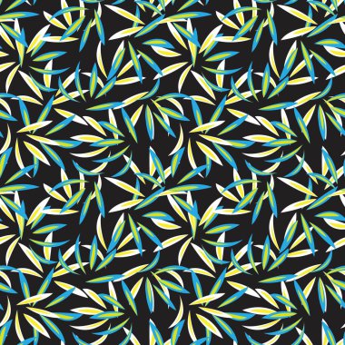 Sarı bitkisel bitki desenli arka plan moda baskıları, grafikler, arka planlar ve el sanatları için uygun