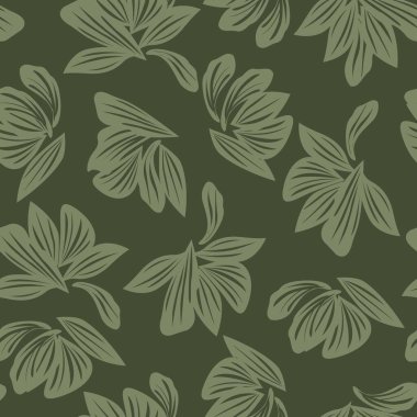 Yeşil bitkisel bitki örtüsü desensiz arka plan moda baskıları, grafikler, arka planlar ve el sanatları için uygun