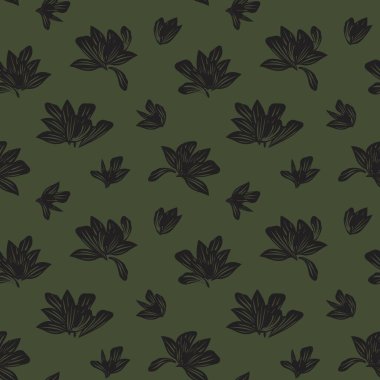 Yeşil bitkisel bitki örtüsü desensiz arka plan moda baskıları, grafikler, arka planlar ve el sanatları için uygun