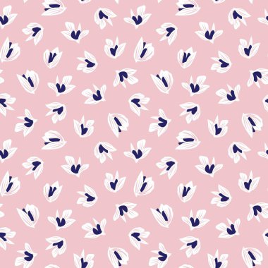 Moda baskıları, grafikler, arka planlar ve el sanatları için uygun Pembe Donanma Çiçeksiz desenli